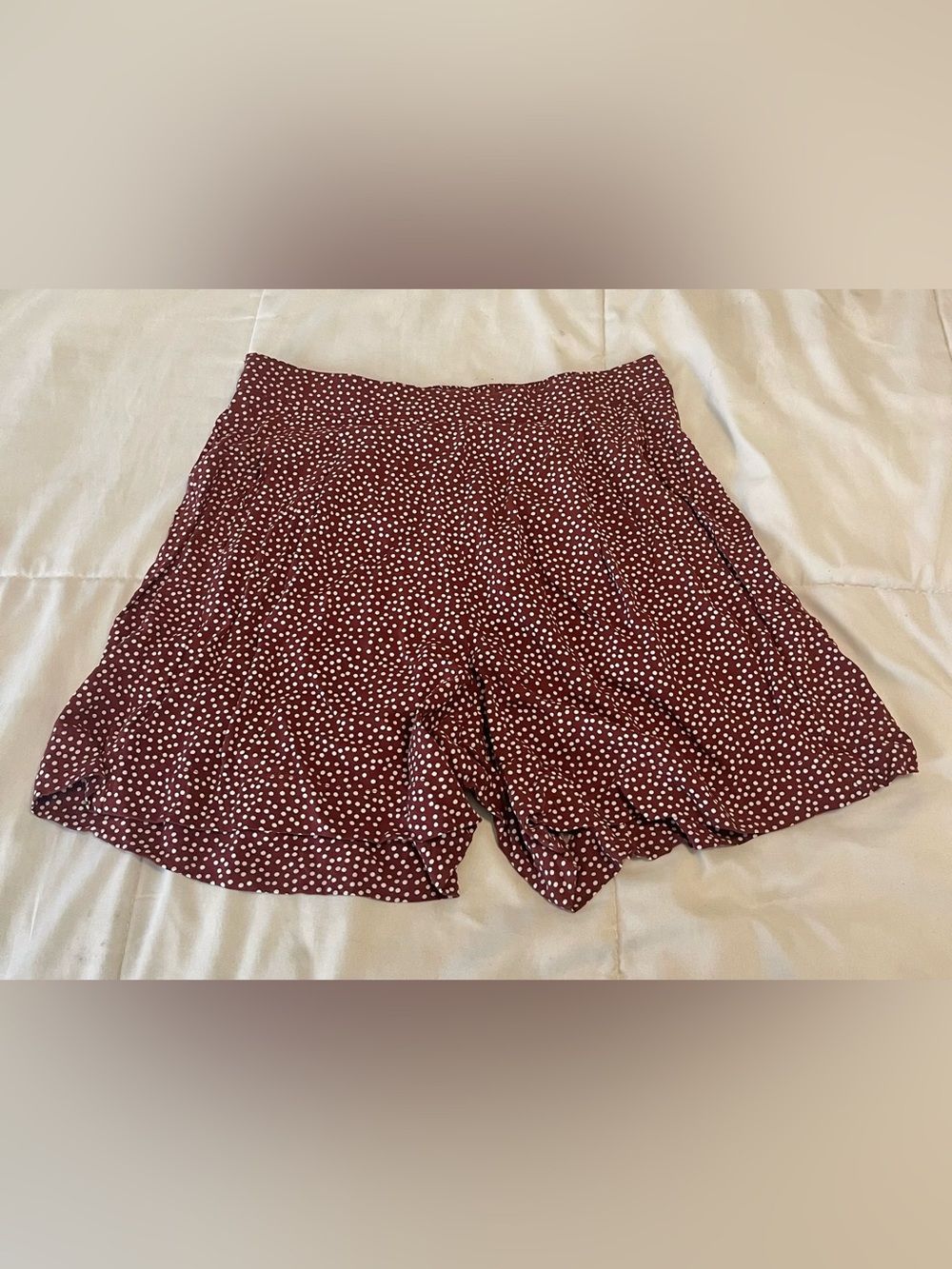14th & Union women’s Brown & White Polka Dot High Waisted Flowy Shorts size s